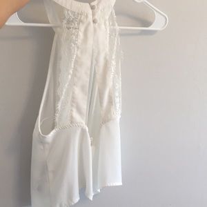 See through white crop top small